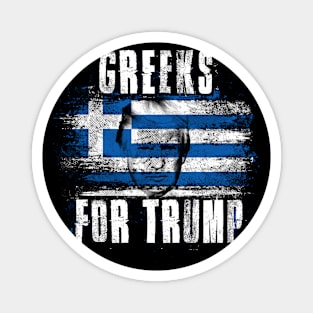 Greeks For Trump - Trump 2020 Patriotic Flag Magnet